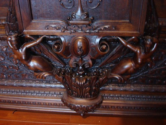 Antique French Oak Canopy Bed Barbedienne Bronze - 3