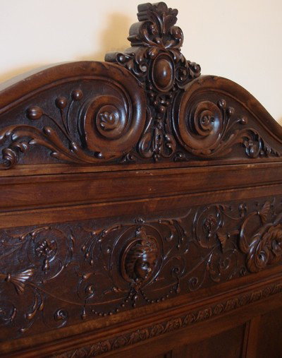 Antique French Oak Canopy Bed Barbedienne Bronze - 7