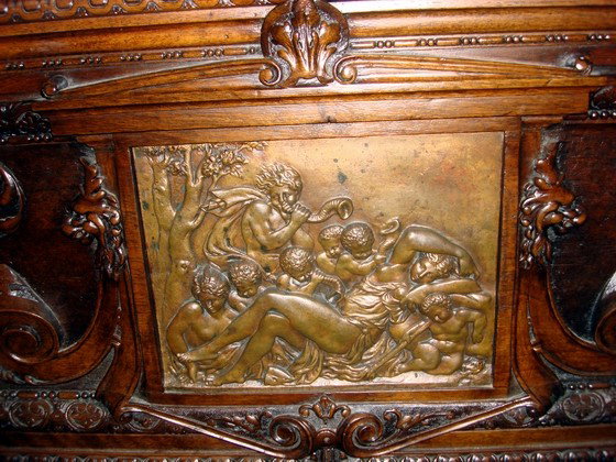 Antique French Oak Canopy Bed Barbedienne Bronze - 9
