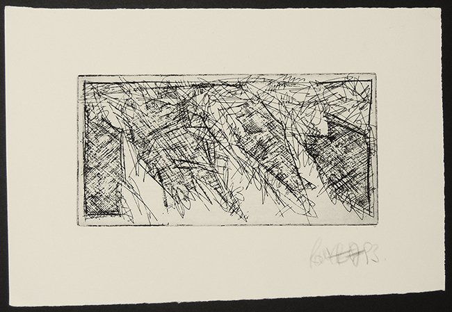 Robert Weber, etching, signed: Robert Weber, etching signed, dated 93 sheet size: 10.4 x 7.4 inch plate size: 7.4 x 3.7 inch Robert Weber, born 8.10.1943, is an Austrian graphic artist and sculptor. Since 1971, after finishing his