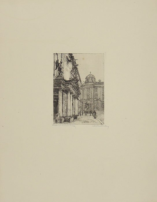 Michaelerkirche, etching, signed (1 of 2)