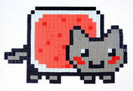 Invader, Nyan Cat, mosaic