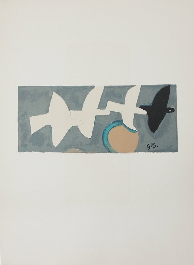 George Braque, oiseaux dans le ciel, lithography,: George Braque, oiseaux dans le ciel, 1959 original lithography in colour signed in plate sheet size: 11 x 15 inch Georges Braque 13.05.1882 31.08.1963 was a major painter and sculptor from France. He 