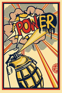 Fairey (OBEY), Power, offset lithography, signed: Frank Shepard Fairey (Obey) Power hand signed, dated 13with certificate of authenticity (COA) offset lithography sheet size: 18 x 24 inch Frank Shepard Fairey, born February 15, 1970 in Char