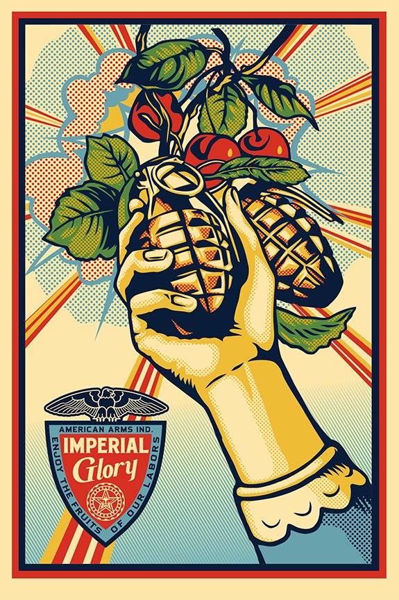 Fairey (OBEY), Imperial Glory, offset lithography,: Frank Shepard Fairey (Obey) Imperial Glory hand signed, dated 13 with certificate of authenticity (COA) offset lithography sheet size: 18 x 24 inch Frank Shepard Fairey, born February 15, 197