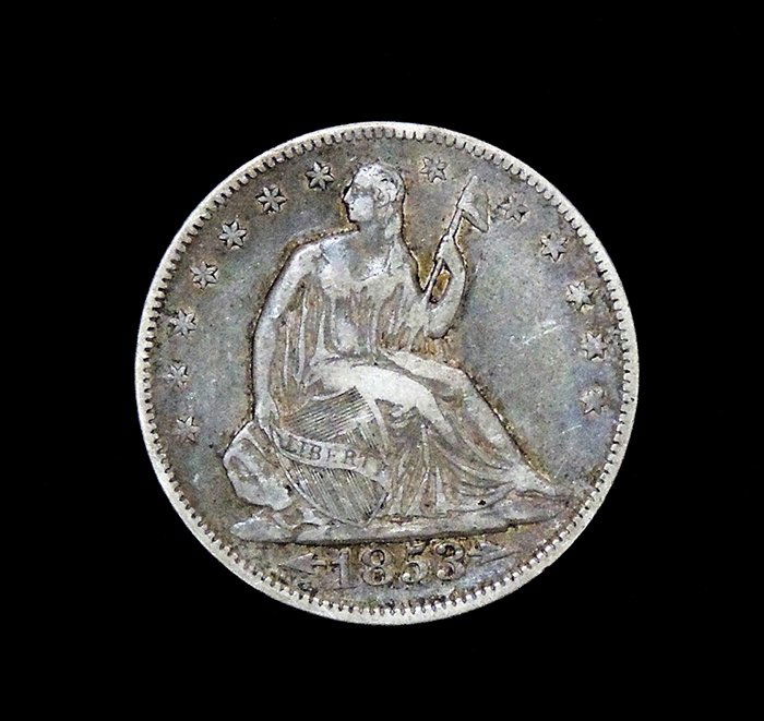 Seated Liberty Half Dollar 1853 Silver (1 of 2)