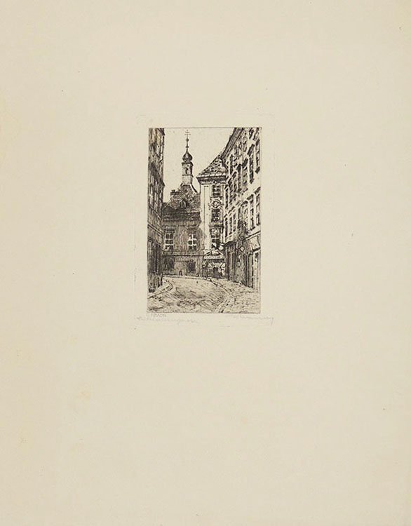 G. Braun Schönlaterngaße, Etching, Signed (1 of 2)