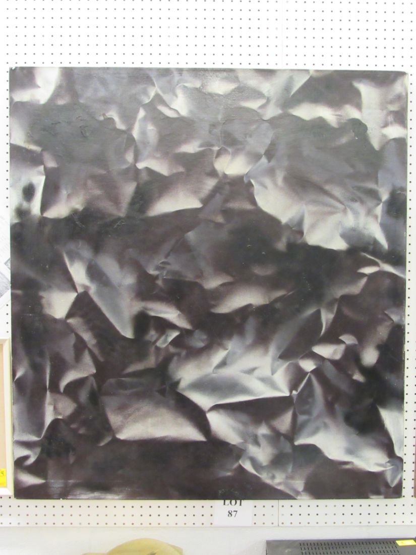 PAUL KANE ACRYLIC ON CANVAS: LISTED NEW YORK ARTIST, PAUL KANE. FRIEND AND CONTEMPORARY OF ANDY WARHOL. PAINTING TITLED "CLOSE BLACK". DATED AND SIGNED ON VERSO 1978. 48" X 44"