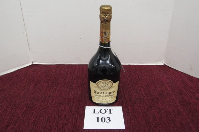 Champagne: 1979 Taittinger Comtes de Champagne Blanc de Blancs Brut, France. A rare bottle of fine champagne only shown for sale in Europe. Unopened and intact. 750ml. Retail prices range from $503-$927 per bott
