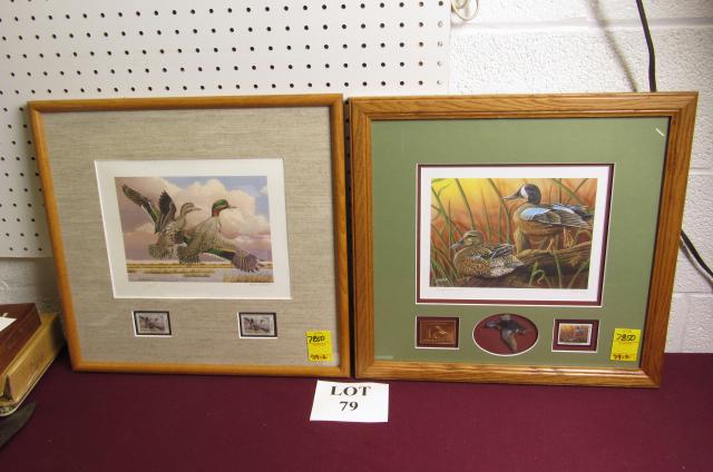 (2) Ducks Unlimited Signed Prints: (2) Ducks Unlimited Signed Prints with Stamps Including: Guy Boheleach 1987 7275/10,015 and Joseph K 2008 207/1250, Measures Framed 18" w x 17" h, Sight 15-1/2" l x 14-1/2" h, No Issues Noted