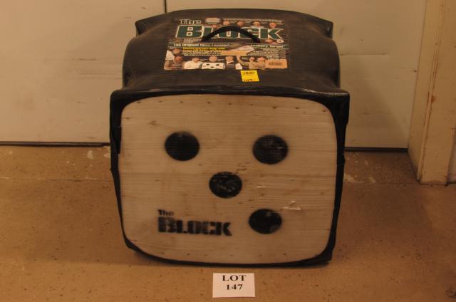 The Block Open Layered Archery Target: The Block Open Layered Archery Target, Measures 21" l x 21" w x 18" d, Slightly Used Condition