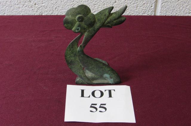 Art Deco Bronze Floral Sculpture by Robert Garrett Thew: Art Deco Bronze Floral Sculpture by Robert Garrett Thew (Connecticut 1892 - 1964) Signed G. Thew 1928, Measures 5" l x 4" w x 6" h, Green Patina