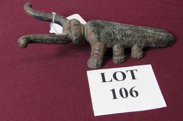 Cast Iron Beetle Boot Jack: Cast Iron Beetle Boot Jack, 10-1/2" l x 4-1/2" w x 2-1/2" h, Some Oxidation