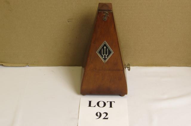 Wood Wittner Metronome: Wood Wittner Metronome, Measures 4-1/2" l x 4-1/2" w x 8-1/2" h