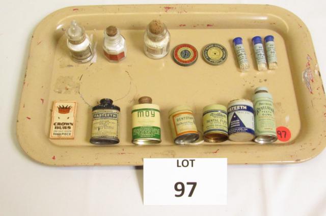 Dental Items Including: Drucker's Revelation for Teeth: Dental Items Including: Drucker's Revelation for Teeth and Gums, Fasteeth Alkaline Denture Powder, First aid Waxed Dental Floss, Crown Burs, Fasteeth Dental Plates, Dental Floss