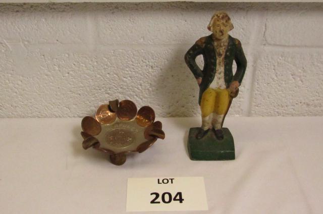 Cast Iron George Washington Doorstop: Cast Iron George Washington Doorstop, Mexican Penny Ashtray