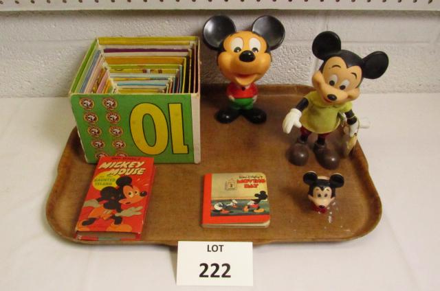 Disney Mickey Mouse Items Including: Mickey Toy Figures: Disney Mickey Mouse Items Including: Mickey and Minnie Mouse Toy Figures, Mickey Mouse on the Haunted Island Book, Walt Disney Moving Day, Mickey Night Light