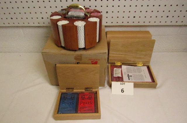 Aces over Kings Poker Set and Domino Set in Wood Cases: Aces over Kings Poker Set and Domino Set in Wood Cases