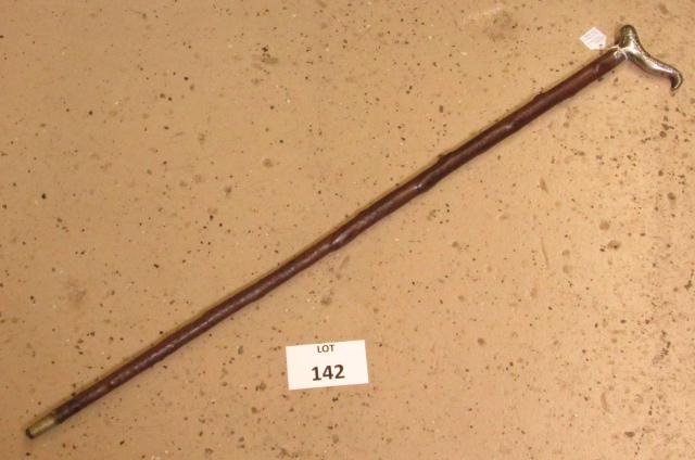 Solid Silver handled Cane Embossed Edward Knox Cook: Solid Silver Handled Walking Stick Cane Embossed Edward Knox Cook, Measures 35" l