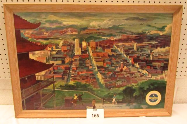 Reading Premium Beer Advertisement: Reading Premium Beer Advertisement, View From the Pagoda, The Old Reading Brewery Reading, PA, Measures 32" h x 22" w