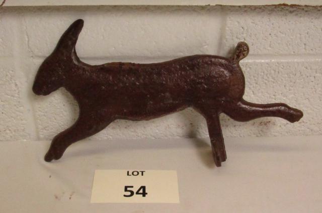 Cast Iron Rabbit Architectural Element: Cast Iron Rabbit Architectural Element with Mounting Bracket, Measures 6" h x 11" l