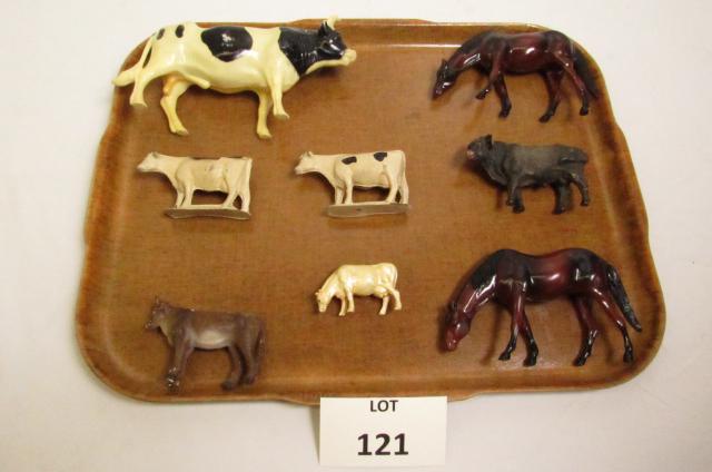 Assorted Plastic Animals Including: Cows and Horses: Assorted Plastic Animals Including: Cows and Horses