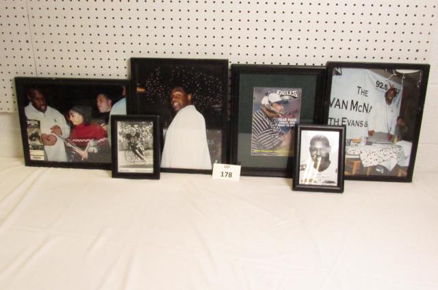 Framed Sports Autographs and Photos: Framed Sports Autographs and Photos Including: Philadelphia Eagles, Andy Reid, Donovan McNabb, San Francisco 49ers Brent Jones and Dallas Cowboys Darren Woodson