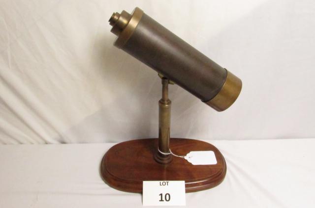 American Parlor Kaleidoscope by Stephen Auger: American Parlor Kaleidoscope by Stephen Auger and Tom Raredon, Number 15 out of 100, Brass and Wood Base, Plaque on Bottom, Measures 12" l x 7" deep and 12-3/4" h