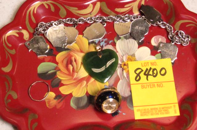 Sterling and costume: Sterling charm bracelet and costume