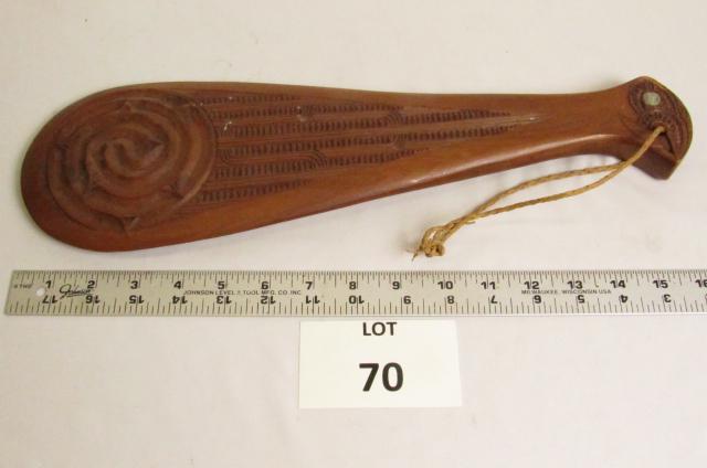 Maori patu: Maori patu, club. Mid 20th century.