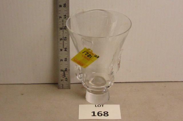 Steuben glass: Steuben glass vase. 7 1/2" tall and 5 1/4" across.