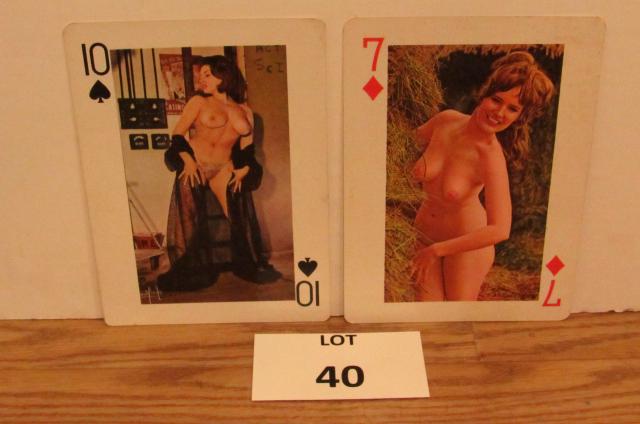 Lot of 2 large nude playing cards: Playing Cards