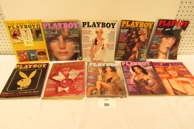 Large Lot: Playboy Magazines 1980's
