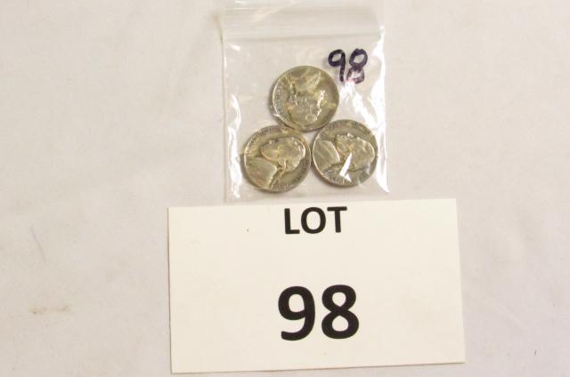 Bag of 3-Jefferson War Nickels (35% Silver) (1 of 3)
