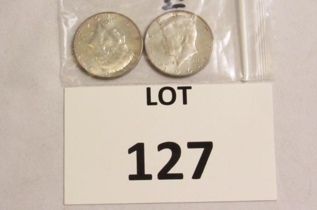 2-1964P Kennedy Half Dollars-(90%Silver) (1 of 2)