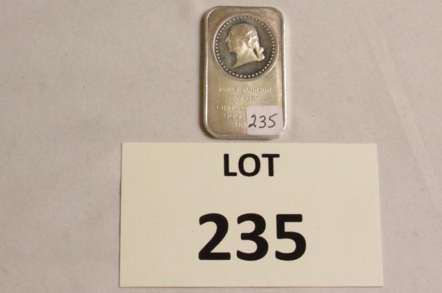 1-One Ounce Silver Bar-James Madison (1 of 3)
