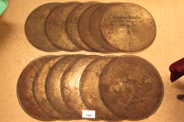 Polyphon 19 6/8" music discs: Lot of 11. 19 6/8" music discs.