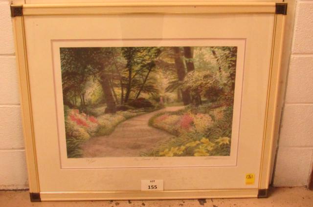 Harold Altman lithograph: Harold Altman (1924-2003) lithograph titled The Shaded Path. Numbered 74 of 285. With the artists embossed seal. 27 1/2" x 35" framed.