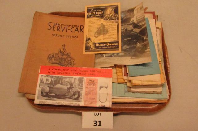 Harley Davidson & Indian motorcycle ephemera lot from: Harley Davidson & Indian motorcycle ephemera lot from the 1930s