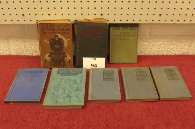Tray lot of eight early books: Tray lot of eight early books including: "The Life of Samuel Johnson" dated 1903; "Ivanhoe"; "Tartarin de Tarascon" dated 1918; and others