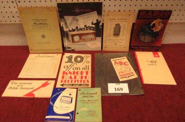 Small lot of radio ephemera: Small lot of radio ephemera including: 1924 Sears and Roebuck radio catalogue; Browning Advertisement; 1920s radio supplies and accessories catalogue from Schimmel Electric Supply Co. Philadelphia, PA
