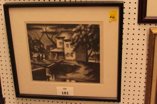 Lithograph "Lockhouse #64" trial proof by G. Ralph: Lithograph "Lockhouse #64" trial proof by G. Ralph Smith. Framed and matted. Measures approximately 22" x 20.5".