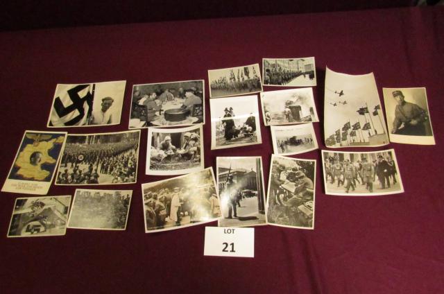 Lot of WWII German Military Ephemera, seventeen pieces: Lot of WWII German Military Ephemera, seventeen pieces (several US photos) including postcards and photographs **Disclaimer**: Given COVID-19 restrictions and the influx of replicas on the market, we 