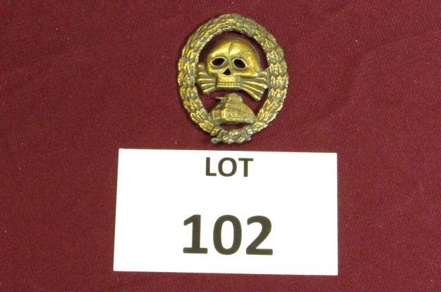WWII German Tank Badge for the Legion Condor. Note:: WWII German Tank Badge for the Legion Condor. Note: Badge is missing pin/hook **Disclaimer**: Given COVID-19 restrictions and the influx of replicas on the market, we are unable to authenticate some o