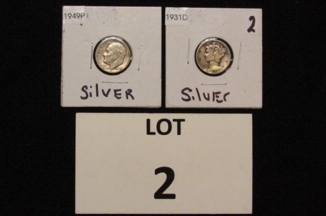 1931D, 49P Mercury & Roosevelt Dimes (1 of 6)