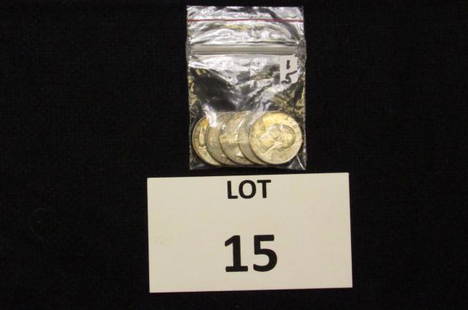 5-Washington Quarters-Silver: 5-Washington Quarters-Silver