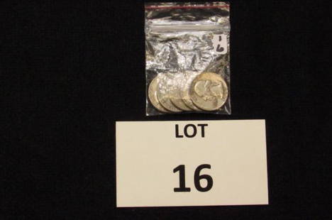 5-Washington Quarters-Silver: 5-Washington Quarters-Silver