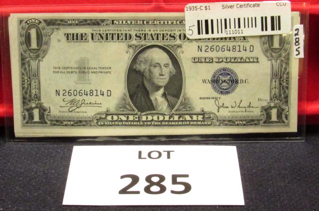 5-$1 SilverCerts Consec. # w/o Moto-(1935C) (1 of 2)