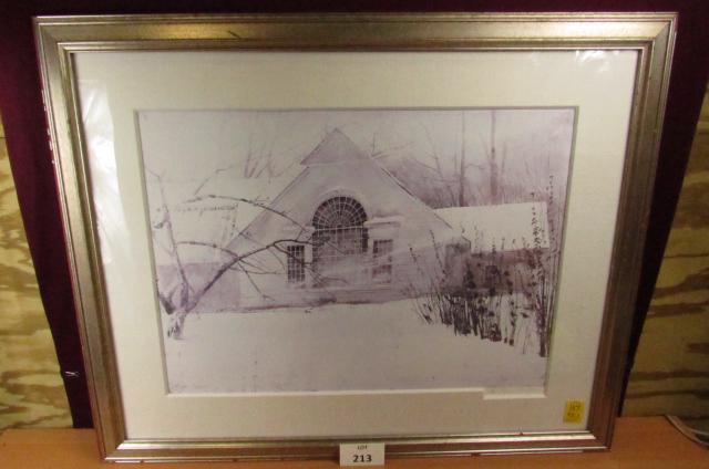 Andrew Wyeth print: Andrew Wyeth signed and numbered 168/300 art print, framed, matted 41" x 33"