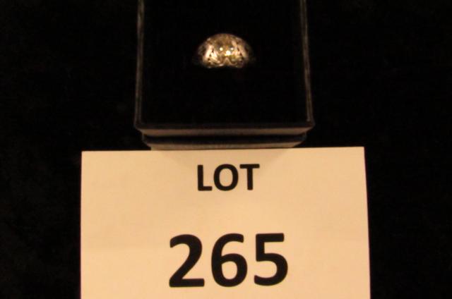 14kt gold filigree ring with 1/2 ct round diamond: 14kt white gold Victorian filigree ring with white brilliant 1/2 carat round diamond